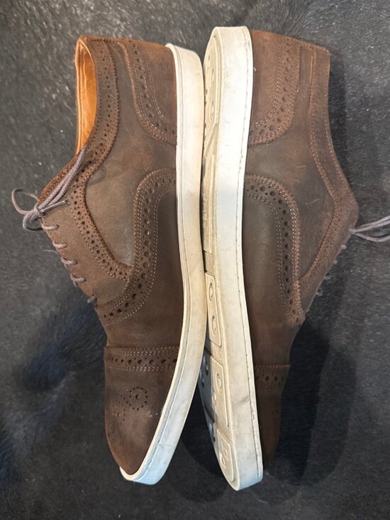 Allen Edmonds Strand Men’s Sz 12D Sneak Snuff Brown Suede Cap Toe Oxford Sneaker main image 6